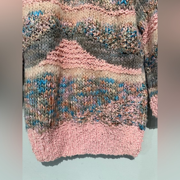 Vintage FINE FEATHERS Knitted By Hand  Wool Blend Women M Multicolor Bohemian - Picture 6 of 13